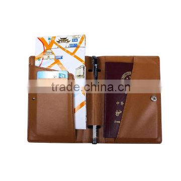 Antimagnetic Leather Passport Cover Case Leather Passport Holder with Card Slot and Pen Holder