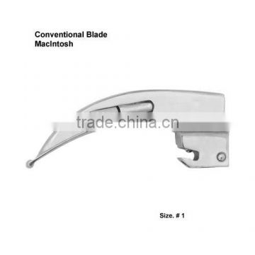 Conventional Laryngoscope Regular McIntosh Blade Polish / Mirror Finish with German Bulb Size. 0