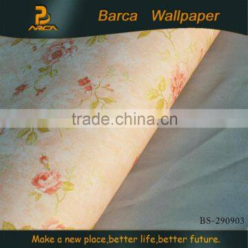 pink custom wallpaper non-woven wall paper factory