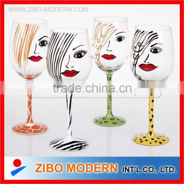 High quality hand-painted wine glass