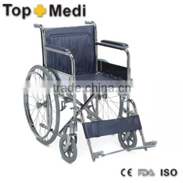 Rehabilitation Therapy Supplies Topmedi TSW972 high quality folding steel wheelchair