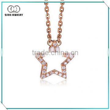China Supplier Cute Girls Silver Star Necklace