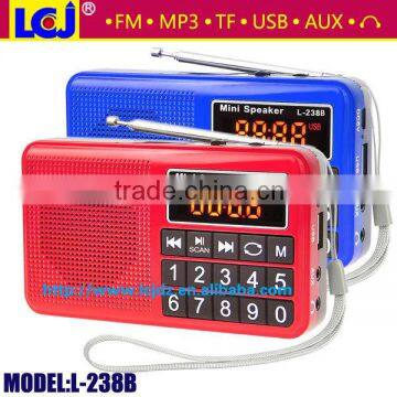 L-238B portable mini MP3 player FM radio speaker