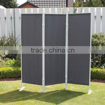3 Pieces Privacy Room Divider Grey Folding Paravent