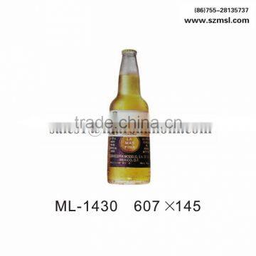 Bottle shaped tin sign board for beer promotion