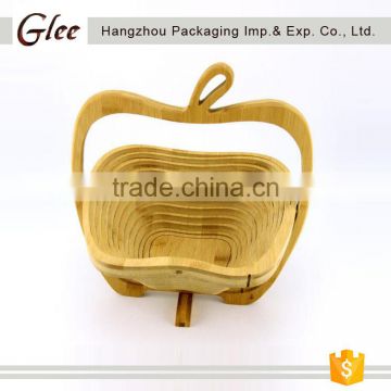wholesale low price bamboo folding fruit basket