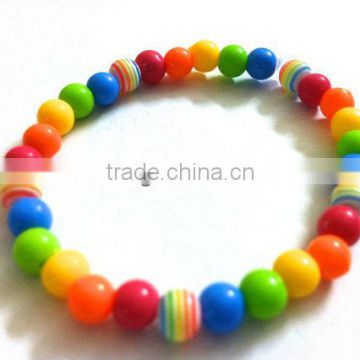 Rainbow Candy bead Bracelet, strechable chunky bead bracelets, colorful candy bead bracelet