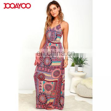African style ladies long casual floral beach dress print maxi dress