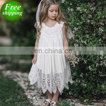 2019 summer kids clothing flower girl lace dresses cotton party dress baby tutu dress