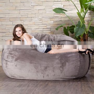 Large size short plush beanbag cover living room soft round bean bag sofa bed for rest