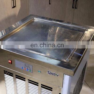 Professional Good Quality Stainless Steel Single Square Pan Fry Ice Cream Roll Maker Machine