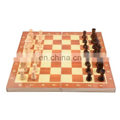 Chess Board Set Handcrafted Chess Game Folding Interior Storage Space Wooden Checkers Pieces