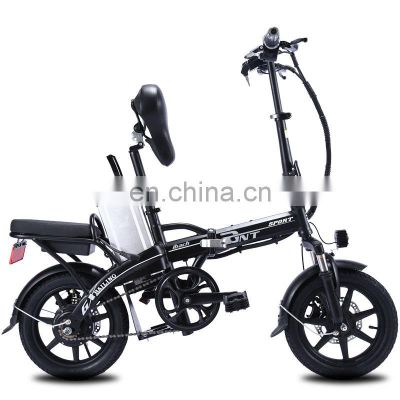 2021 New Hot Selling 14 Inch Folding Electric Bicycle 48V Lithium Battery Double Motorcycle