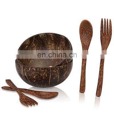 100% nature Set Coconut Shell Bowl and Spoon Wholesale from ecofriendly coconut salad bowl made in Vietnam