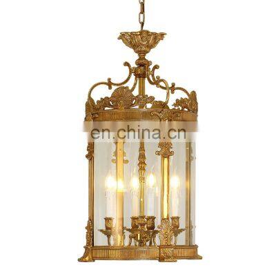 French Small Luxury Pendant Light Decorative Modern Led Brass Copper Chandelier