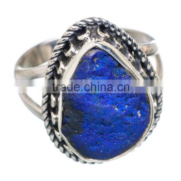 925 SOLID STERLING FINE SILVER ROUGH LAPIS LAZULI RING