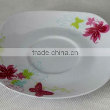 Melamine square saucer for coffee cup