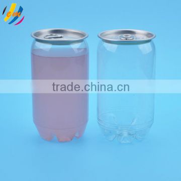 Hot 355ml/500ml clear pet can with easy open end for drink,candy, juice ,dry food