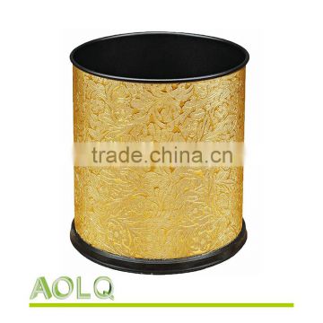Commercial Room Dustbin, Leather Coated Trash Pails, Mini Interior Waste Container