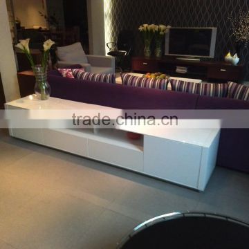 Living room TV stand design white lacquer