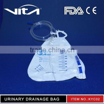 Urine Drainage Bag with Silicone Outlet Tube