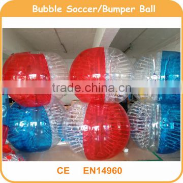 2015 Hot sale PVC and TPU kids and adults bubble football inflatable bubble bumper ball