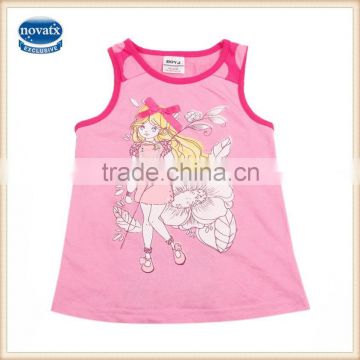 (N3823p) pink 2-6Y Wholesale nova kids vest fashion design cotton children girls print vest