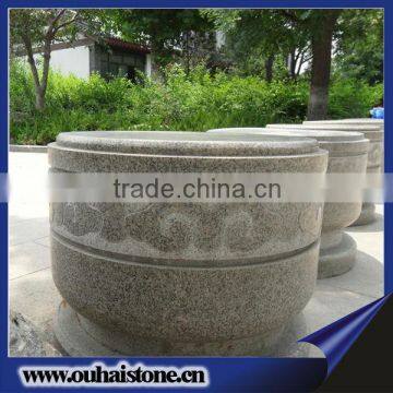 Eco-friendly Large Granite Stone Round Bench With Carved Finishing