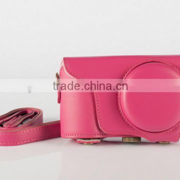 Factory competitive price red leather mini Camera Bag in Dongguan