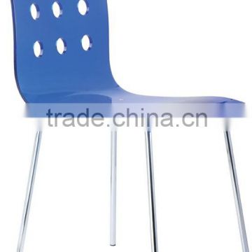 Modern blue Acrylic restaurant Dining Chair