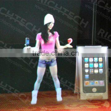 RichTech's hologram showcase for mobile phone shop decoration