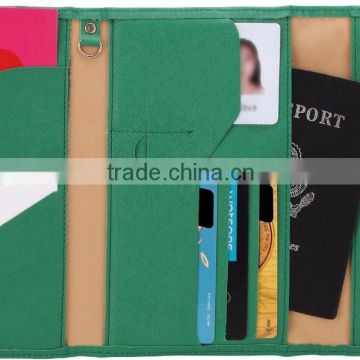 Luckiplus Inventory Multi-purpose Anti degaussing Passport Wallet Organizer Holder Green