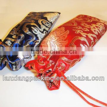 Red satin embroidery gift pouches