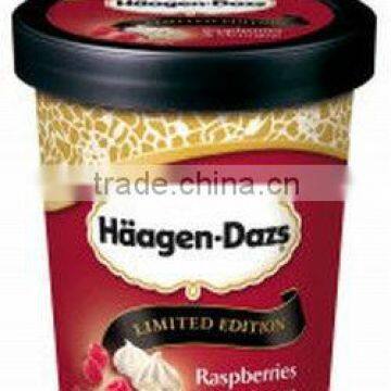 2016 new design printed 4OUNCE 120ML disposable ice cream paper cup with PP lid matched