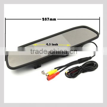 hot selling car audio system with reverse camera and sensor 4.3inch rear view mirror lcd monitor easy installation