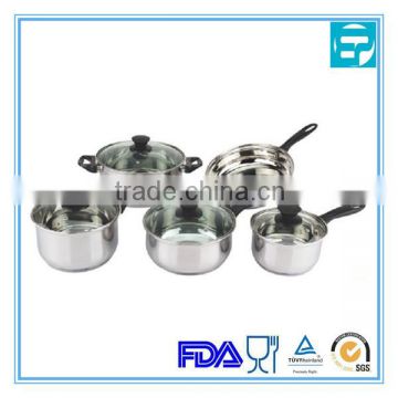 9pcs best high quality stainless steel kitchen cookware