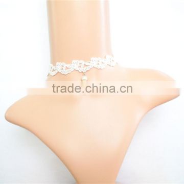 Vintage pearl choker necklace lace white lace Lolita Lolita Choker Necklace Bridal Jewelry