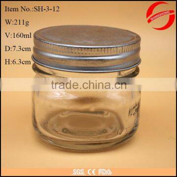 160ml mini glass jam jar with screw top lid