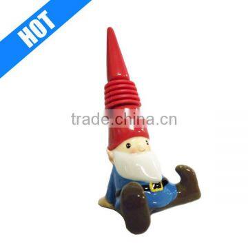 hand painted ceramic gnome bottle stoppers for sale