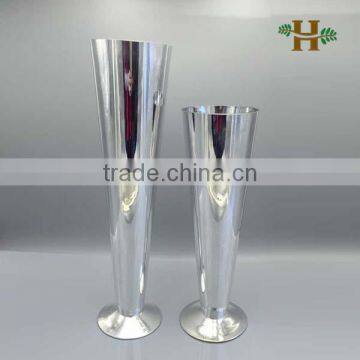Mouthblown Glasswares Factory Silver Trumpet Vase