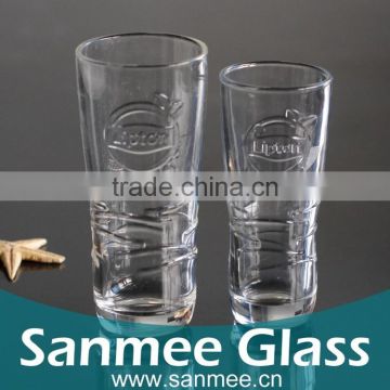Two Size Customized British Famous Tea Brand Promotion Glass Cup