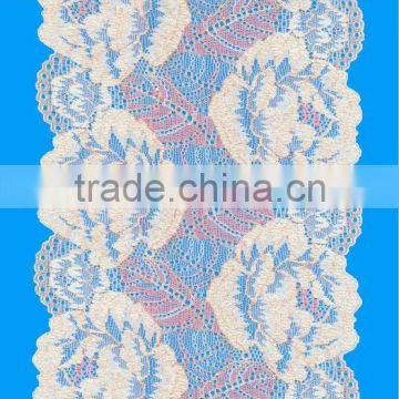 colored high quality stretched nylon rayon lace