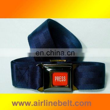 dark blue belt for children, with famous brand car buckle