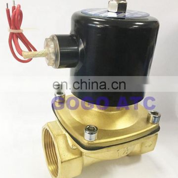 2 way 2w Brass Air gas water solenoid copper valve 3/8 1/2 inch 220V AC Normally close 2W160-10 2W160-15 Wire lead type valve