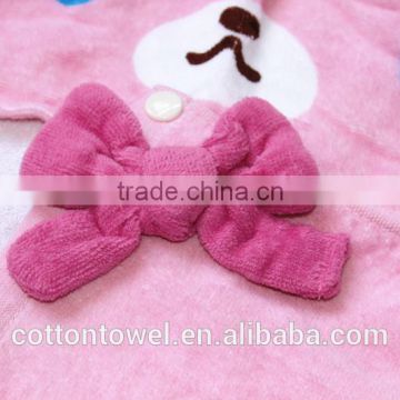 100% cotton breathable/cute/cheap baby girls pink bathrobes