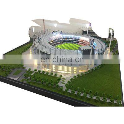 New made stadium model , miniature scale model with warm lighting