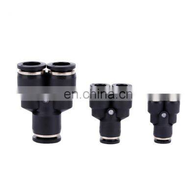 PY Series Y Type Quick Joint 4/6/8/10/12/14/16MM One Touch Push In to Connect Three Way Pneumatic Air Tube Fittings