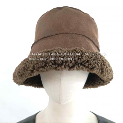 women's fashion faux fur bucket hat