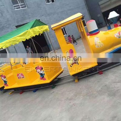 Theme park funfair playground carnical cartoon electric track train ride for kids for sale