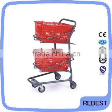 Japanese style two tiers shopping trolley